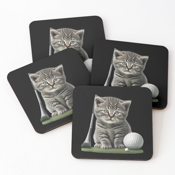 Artikelvorschau, Golfkatze mit Schläger und Ball sehr süßes Golfkätzchen entworfen und verkauft von AnimalArtPhotos.