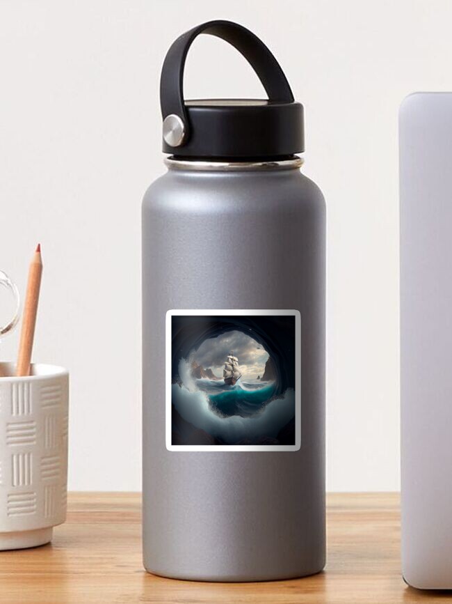 Thumbnail 1 von 3, Sticker, The Pebbles Odyssey A Churning Sea Digital Painting designt und verkauft von CodeAndColors.