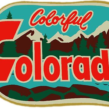 Artwork thumbnail, Colorful Colorado Vintage Travel Decal by hilda74