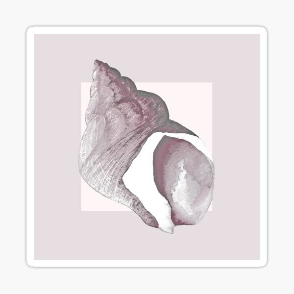 Whelk shell in pearl blush Sticker