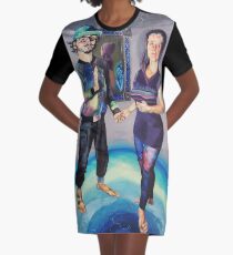 Humans in the Visionary Age Graphic T-Shirt Dress