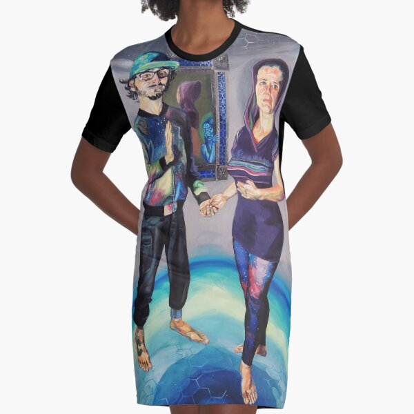Humans in the Visionary Age Graphic T-Shirt Dress