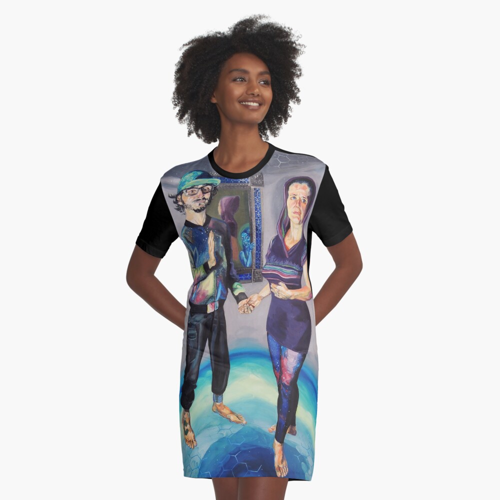 Humans in the Visionary Age Graphic T-Shirt Dress