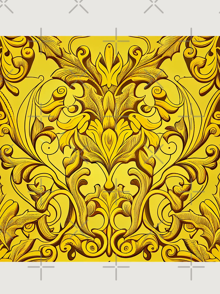 Thumbnail 6 von 6, Premium Oversized Pullover, Detailed Yellow Relaxed Drawn European Pattern Digital Painting designt und verkauft von CodeAndColors.