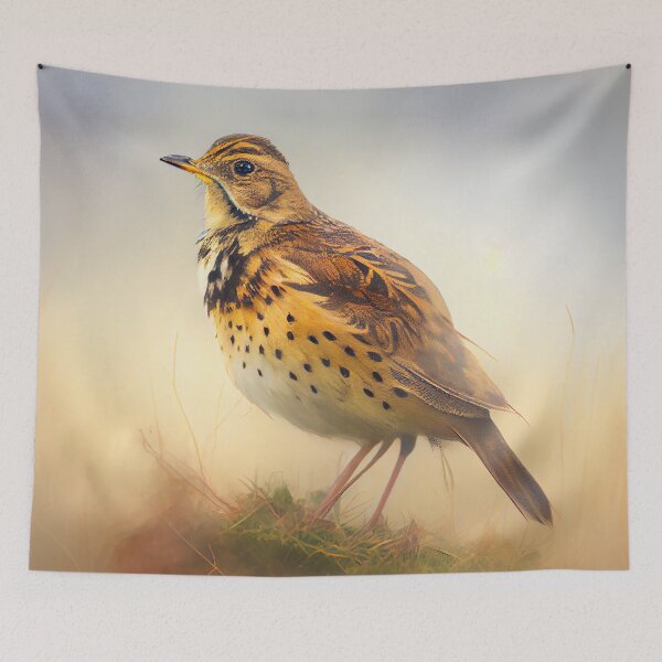 Item preview, Boisterous Skylark in Foggy Skies Digital Painting designed and sold by CodeAndColors.