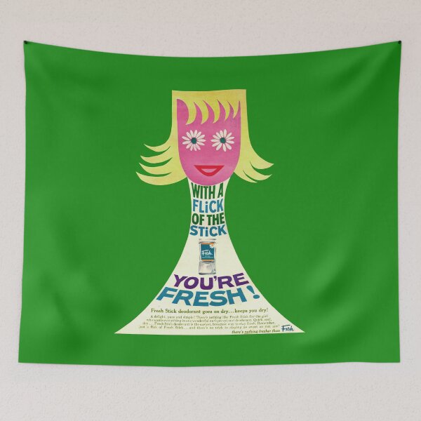 Item preview, WITH A FLICK OF THE STICK YOU'RE FRESH! - DEODORANT ADVERT designed and sold by ThrowbackAds.
