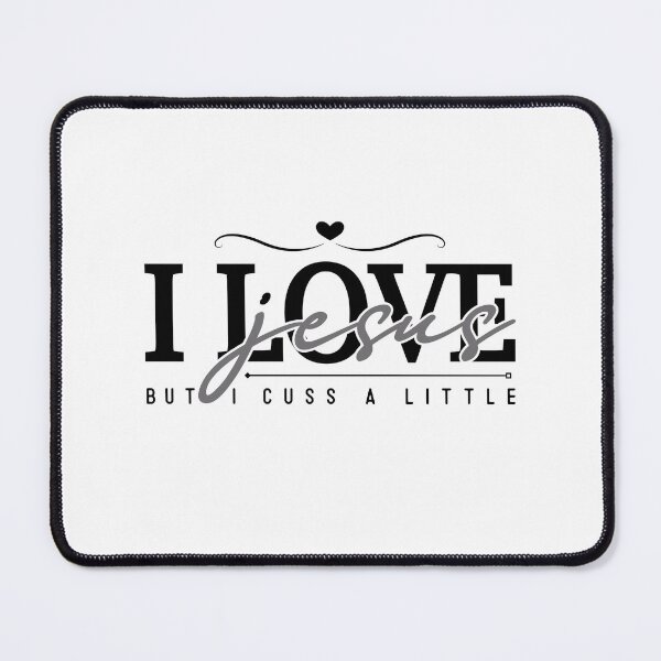 Item preview, I Love Jesus But I Cuss A Little - Heart Black And Grey designed and sold by elisarasada.