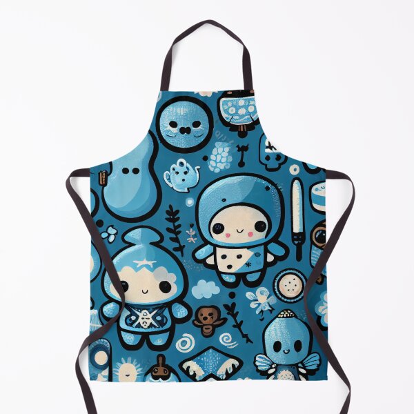 Item preview, Kawaii Blue Eclectic Pattern Digital Painting designed and sold by CodeAndColors.