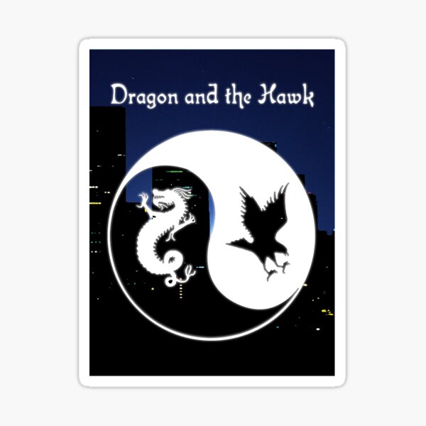 Dragon and the Hawk Cityscape Sticker