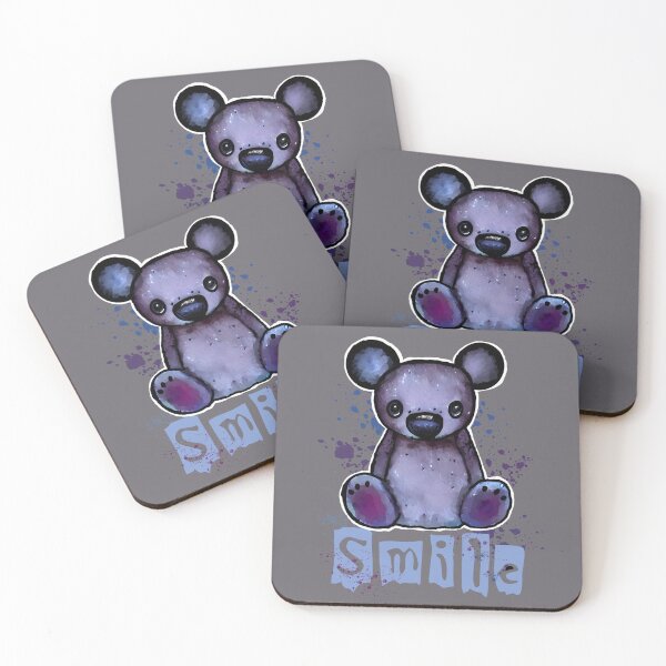 Item preview, Cute Sad Kawaii Goth Grunge Bear - Smile  designed and sold by Art-Speaks.