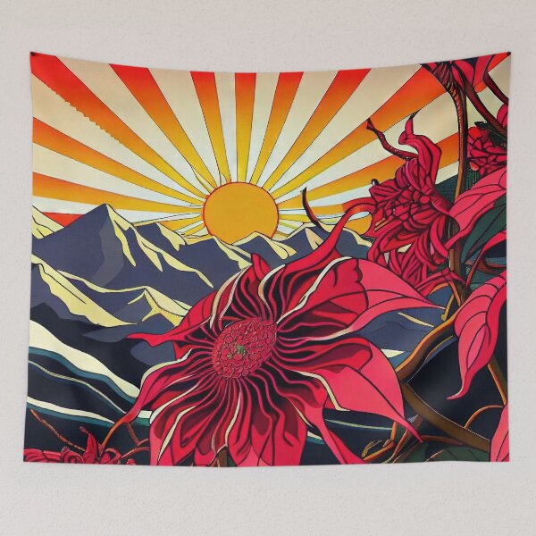 Item preview, Red Sunflowers in the Morning designed and sold by OccultDreams.