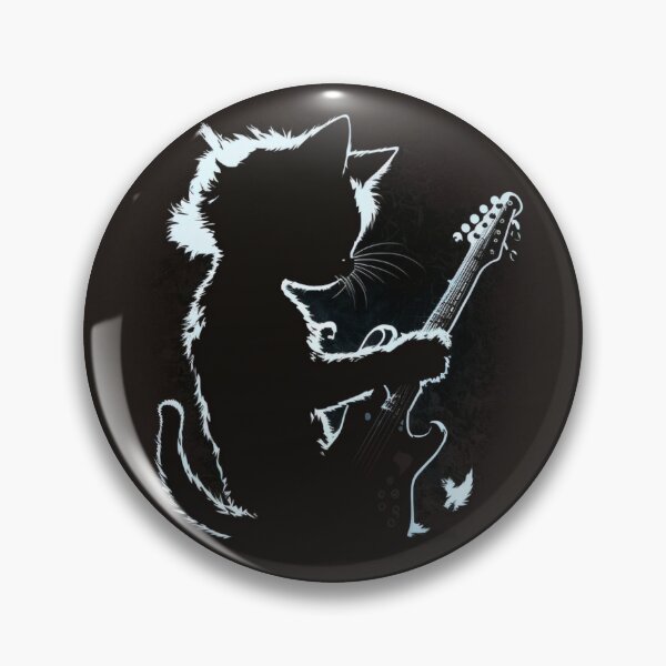 Item preview, Cat playing guitar art silhouette chilled out vibes designed and sold by AnimalArtPhotos.