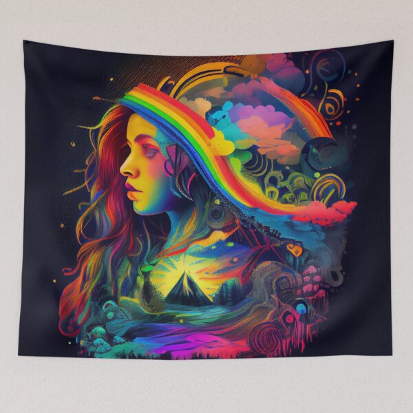 Aperçu de l'œuvre Rainbow Euphoria Digital Painting créée et vendue par CodeAndColors.