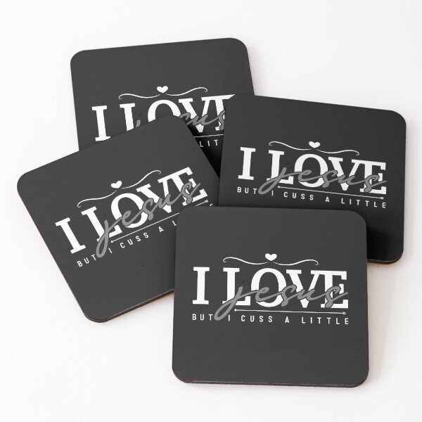 Item preview, I Love Jesus But I Cuss A Little - Heart White And Grey designed and sold by elisarasada.