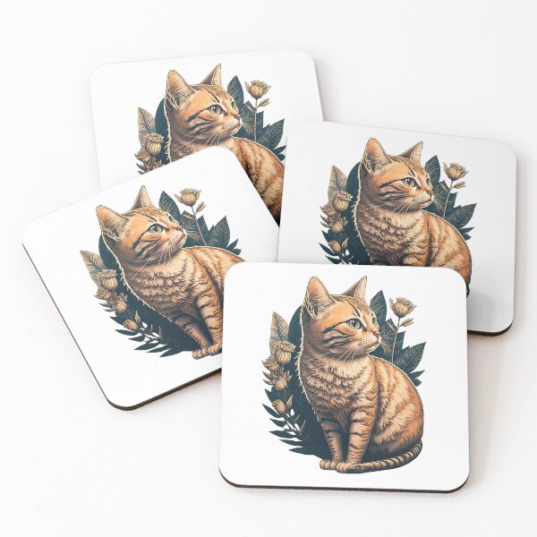 Item preview, Adorable Aesthetic Cat Art With Flowers designed and sold by T-Shirt-Depot.
