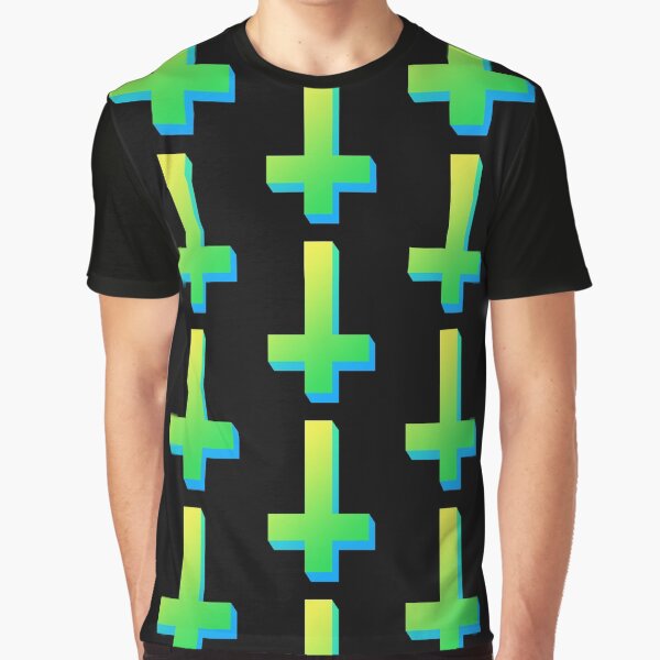 Item preview, Colorful Inverted Cross Pastel Goth Upside Down Cross Green Yellow Blue designed and sold by AlasAHintStudio.