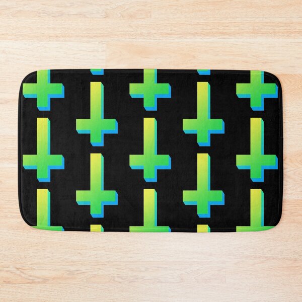 Item preview, Colorful Inverted Cross Pastel Goth Upside Down Cross Green Yellow Blue designed and sold by AlasAHintStudio.