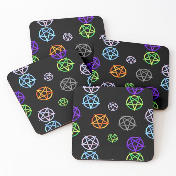 Item preview, Colorful Pentacle Pentagram Repeat Pattern Field designed and sold by AlasAHintStudio.
