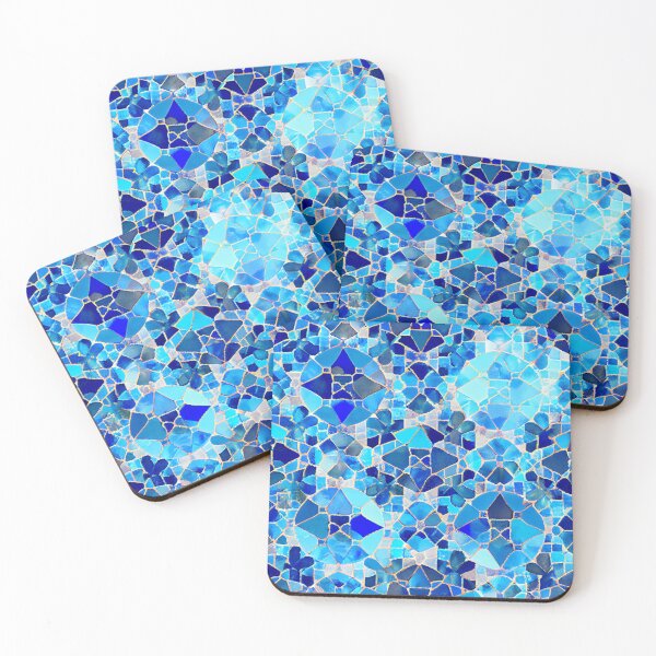 Item preview, Blue Bright Mosaic California Chic Pattern Digital Painting designed and sold by CodeAndColors.
