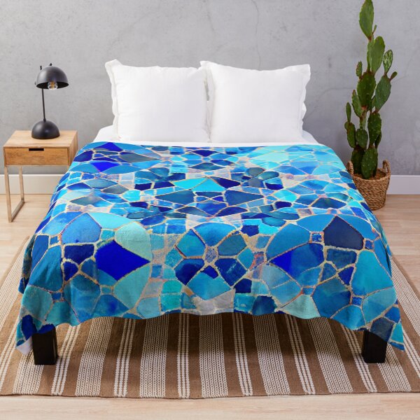 Item preview, Blue Bright Mosaic California Chic Pattern Digital Painting designed and sold by CodeAndColors.