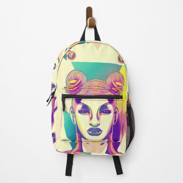 Item preview, Girlie Alien Princess - multi color psychedelic digital acrylic painting designed and sold by theWeppen.