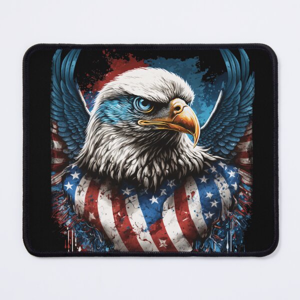 Item preview, American bald eagle with patriotic flag designed and sold by AreteSticker.