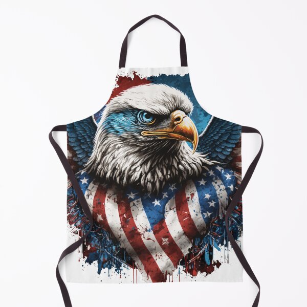 Item preview, American bald eagle with patriotic flag designed and sold by AreteSticker.