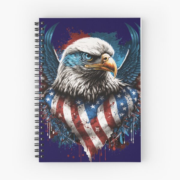 Item preview, American bald eagle with patriotic flag designed and sold by AreteSticker.