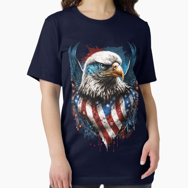 Item preview, American bald eagle with patriotic flag designed and sold by AreteSticker.