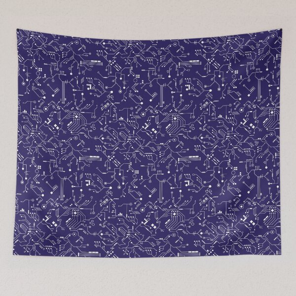 Item preview, Tech circuit board technology pattern, seamless purple-white creative high-tech hardware connection designed and sold by Erwin Rietveld.