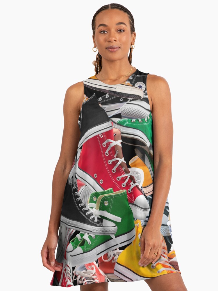 colorful converse sneakers" A-Line Dress for Sale by TjsDesignsnMore |  Redbubble