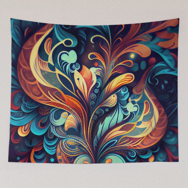 Item preview, Mystical Semi Abstract Organic Detailed California Chic Pattern Digital Painting designed and sold by CodeAndColors.