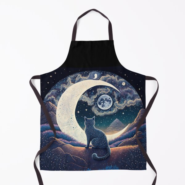 Item preview, Cat and Crescent Moon 1 designed and sold by idreamaboutcats.