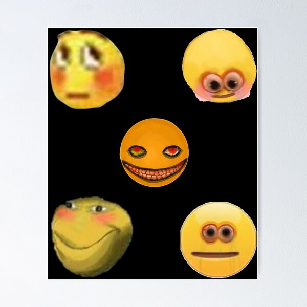 Cursed emoji funny emojis pack Poster for Sale by Kaito Designs