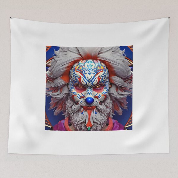 Item preview, Psychedelic digital concept art of a fierceful old clown fullcolor designed and sold by MarcusPetrus.