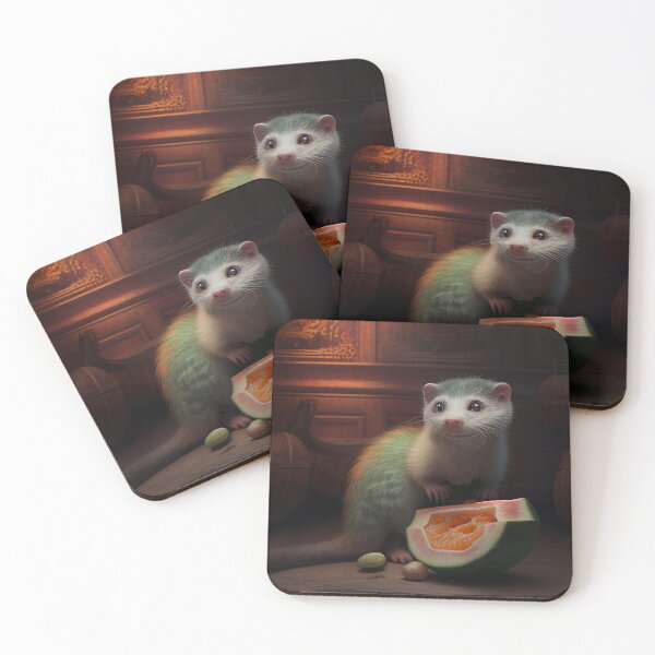 Item preview, The Ferrets Debacle with a Melon Digital Painting designed and sold by CodeAndColors.