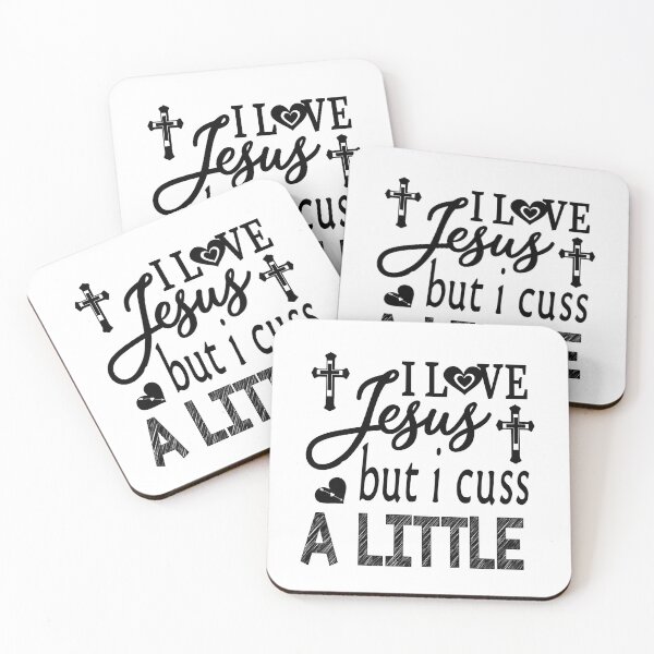 Aperçu de l'œuvre J'aime Jésus mais je cuss un peu - Black Love Jesus Heart And Cross créée et vendue par elisarasada.