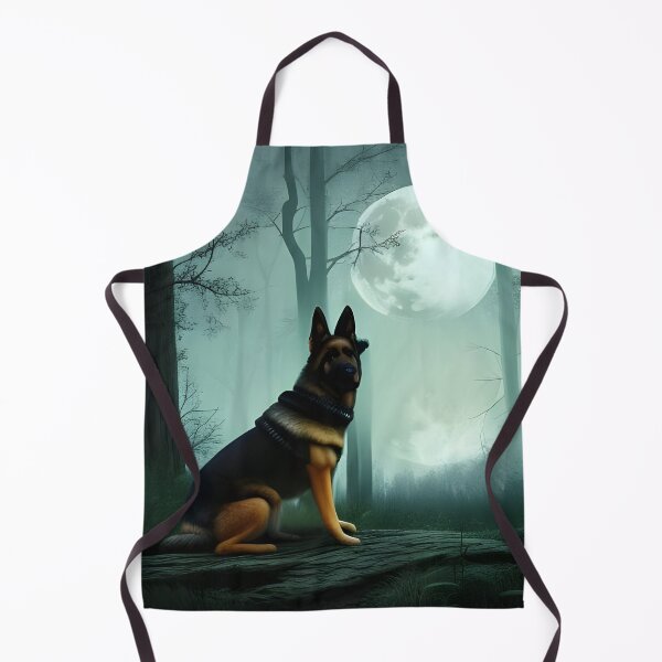 Item preview, A german shepherd in haunted woods in the moonlight designed and sold by Doggymadness.