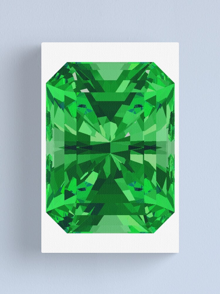 Emerald Gemstone Painting. Gem Print. Handpainted Crystal Art | Poster