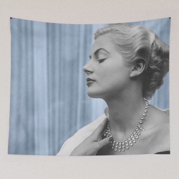 Item preview, Anita Ekberg on blue background designed and sold by carmencuarzo.