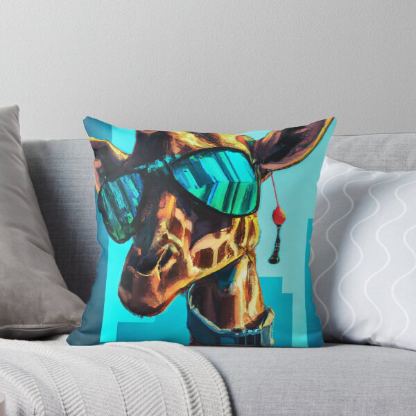 Item preview, The Cyber Giraffe: The Futuristic Ruminant with Augmented Height and Neon Patterns designed and sold by BaseYourIstinct.