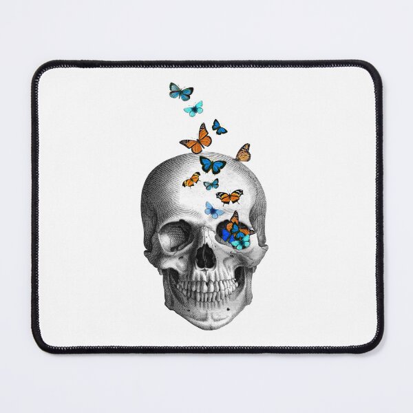 Item preview, Skull with butterflies (white) designed and sold by Madame Memento.