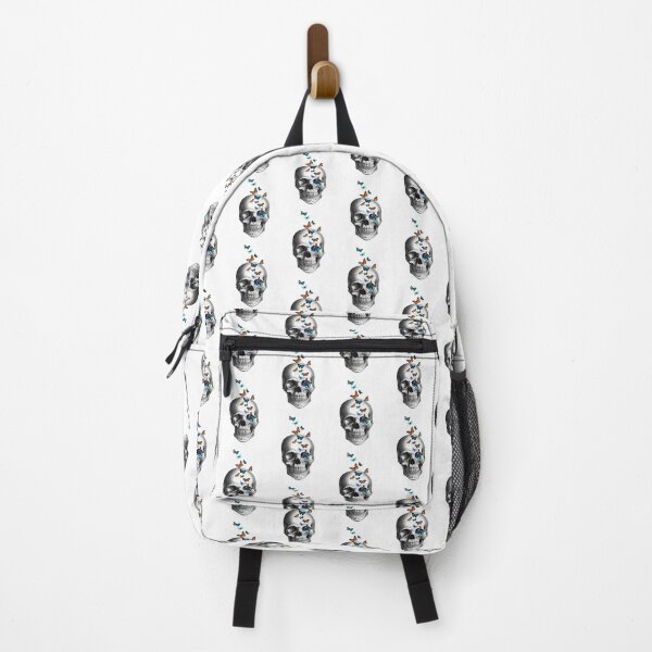 Item preview, Skull with butterflies (white) designed and sold by Madame Memento.