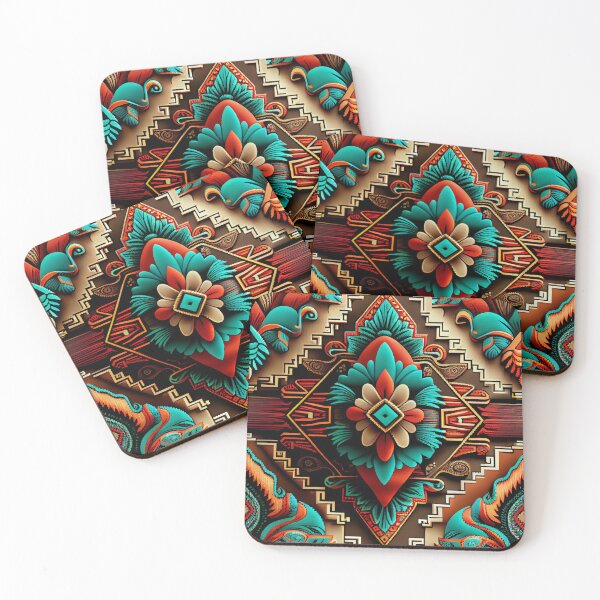Item preview, Detailed Bold Southwestern Pattern Digital Painting designed and sold by CodeAndColors.