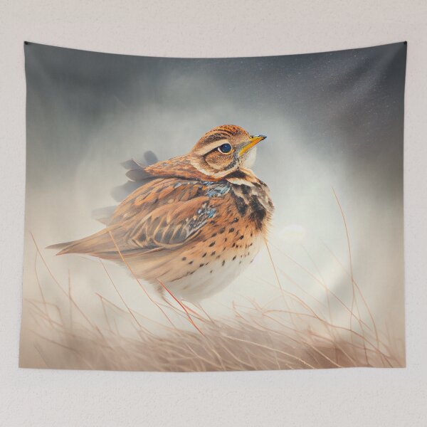 Item preview, Boisterous Skylark in Foggy Skies Digital Painting designed and sold by CodeAndColors.