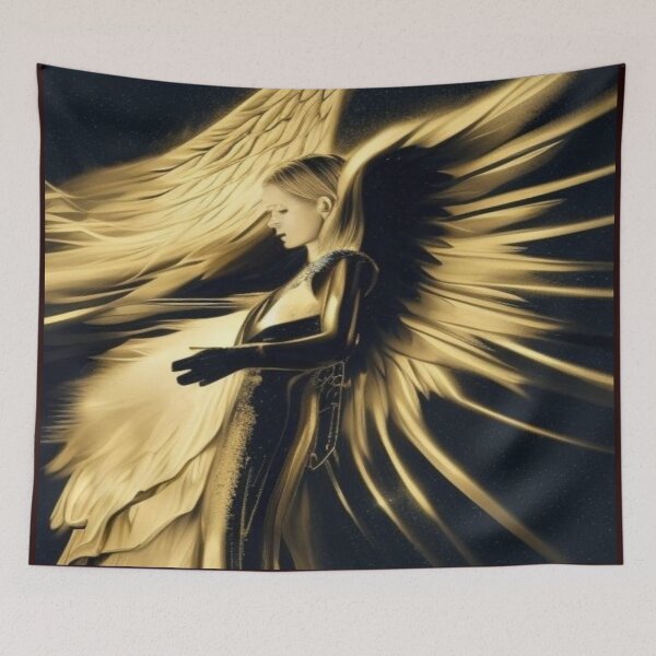 Item preview, Gold an black Angel designed and sold by AnnieHaven.