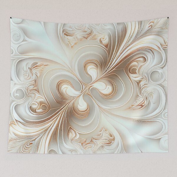 Aperçu de l'œuvre Delicate Dazzling Dynamic Dreamy White Country Pattern Digital Painting créée et vendue par CodeAndColors.