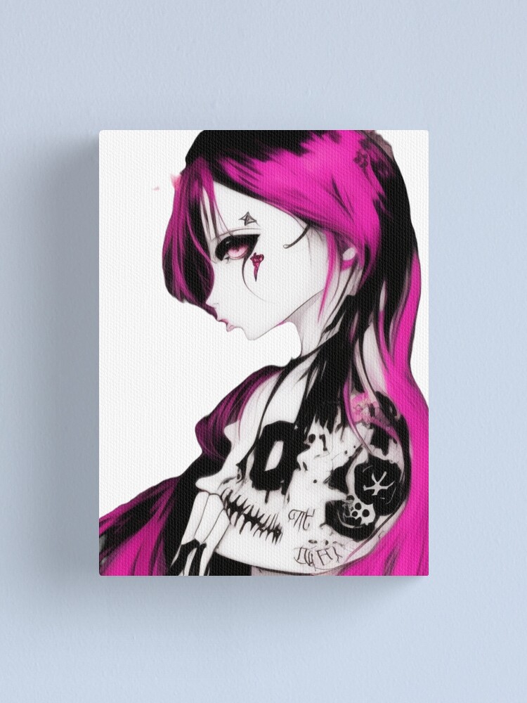 Dark Anime Girl Wall Art Anime Aesthetic Print Gothic Emo 