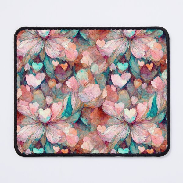 Item preview, Unique Valentine's Day floral watercolor boho abstract seamless pattern art love hearts and flowers designed and sold by Calymera.