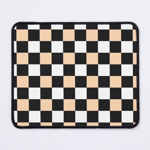 Item preview, Peach, grey, and white checkered pattern designed and sold by by-jwp.